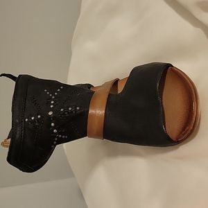 Miz Mooz Leather Heeled Sandals -Black